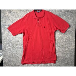 Polo Ralph Lauren Shirt Mens XL Red Short Sleeve Polo Pony Rugby Classic Fit